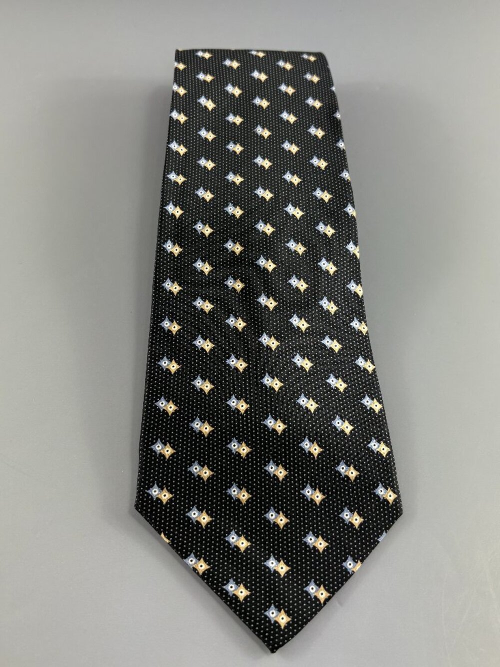 Perry Ellis Portfolio Black / Blue / Cream Geometric Men's Tie 4' x 60"